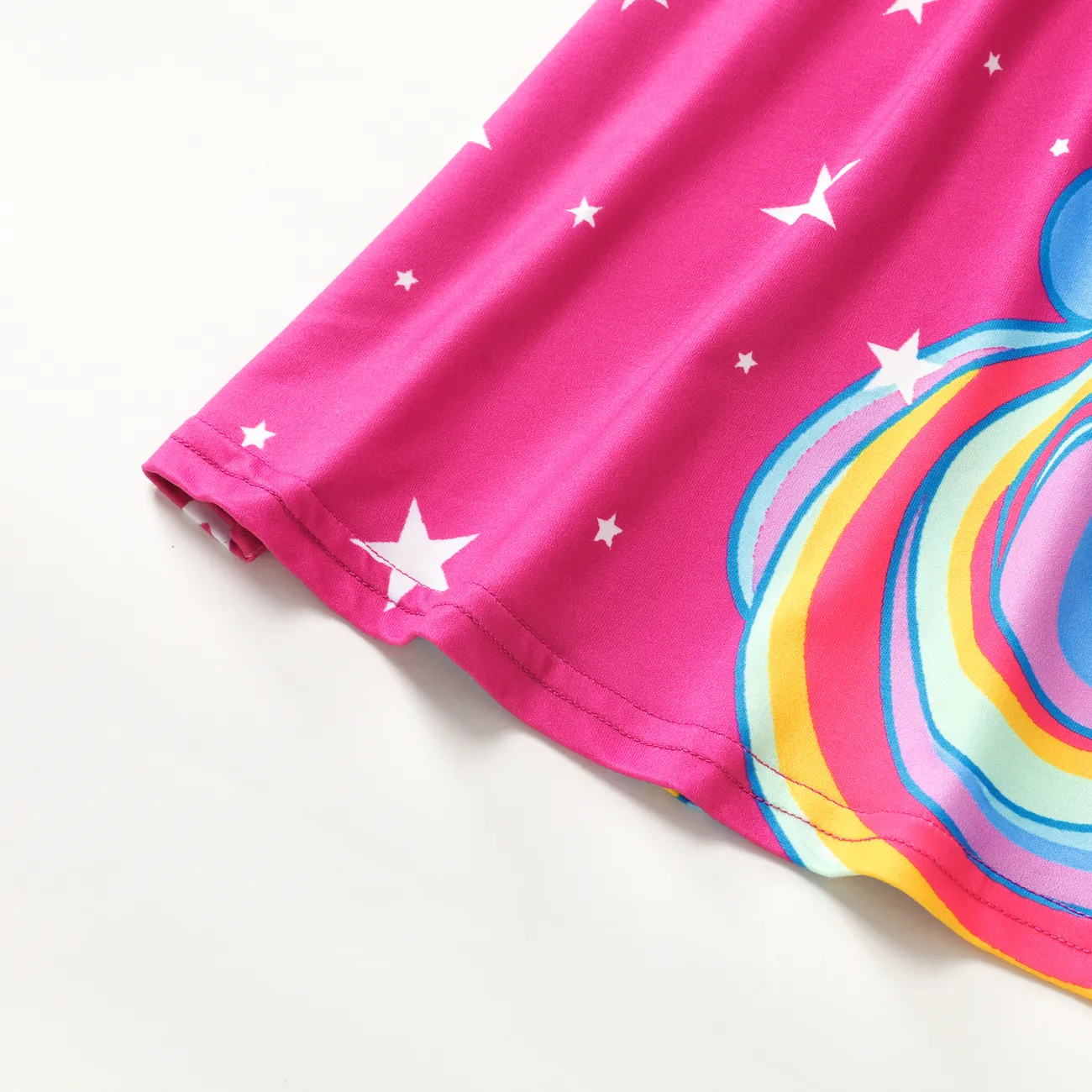  Kid Girls Colorful Cartoon Printed Milk Silk Dress with Hanging Strap  Purple big image 1