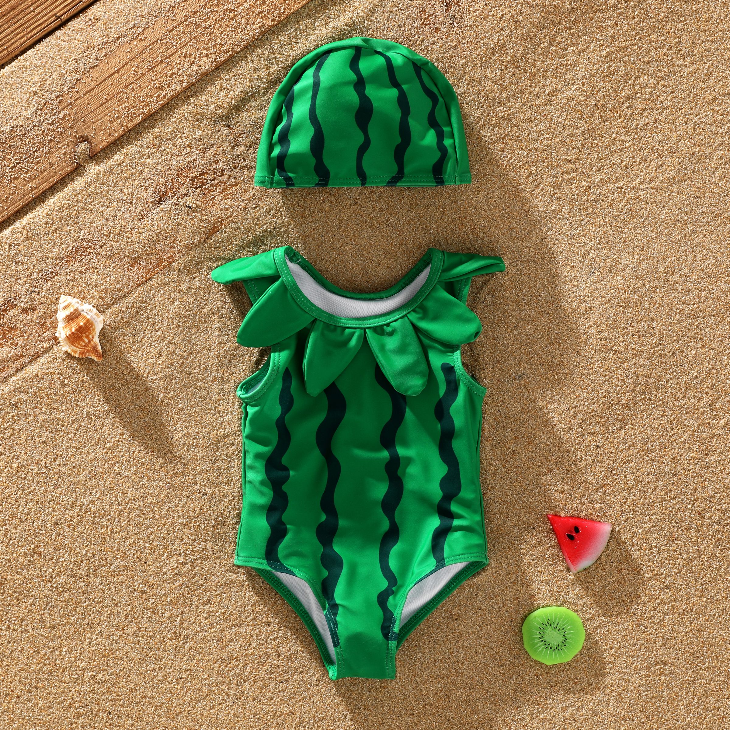 Baby Girl's 2pcs Hyper-Tactile Solid Color Swimsuit