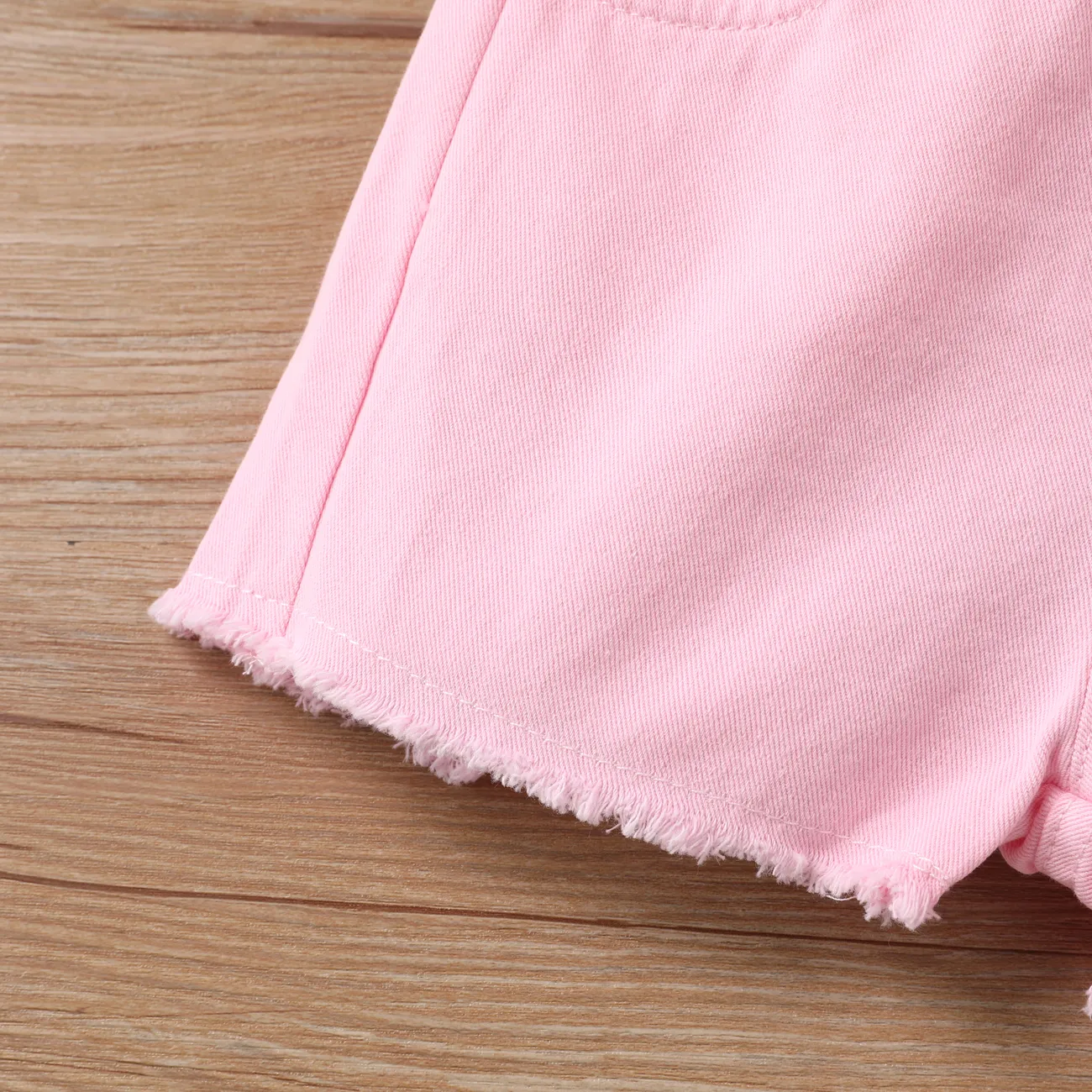 Toddler Girl Cotton Shorts Basic Solid Color Regular Shorts  Pink big image 1