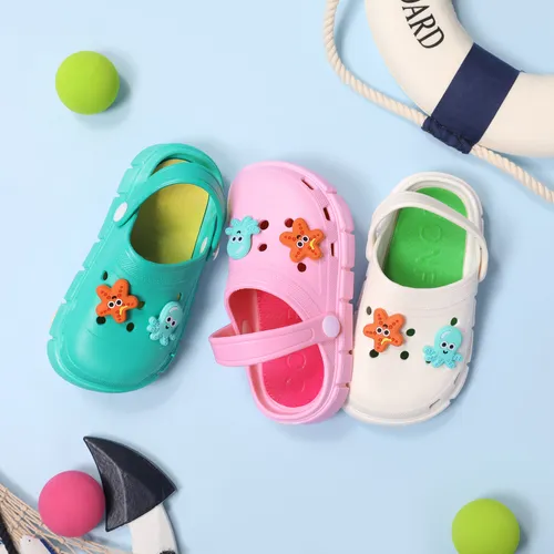 Toddler/Kids Girl/Boy Starfish e Octopus Pattern Hole Sapatos de Praia