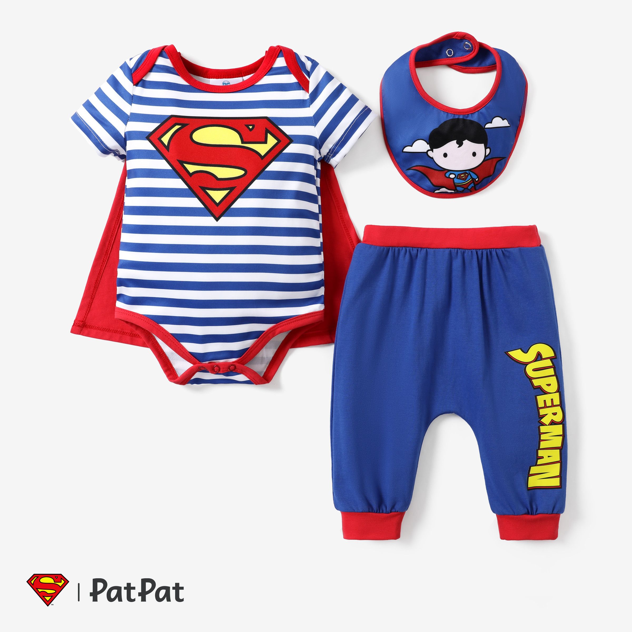 Justice League 3pc Baby Boys Character Striped Baby Set
