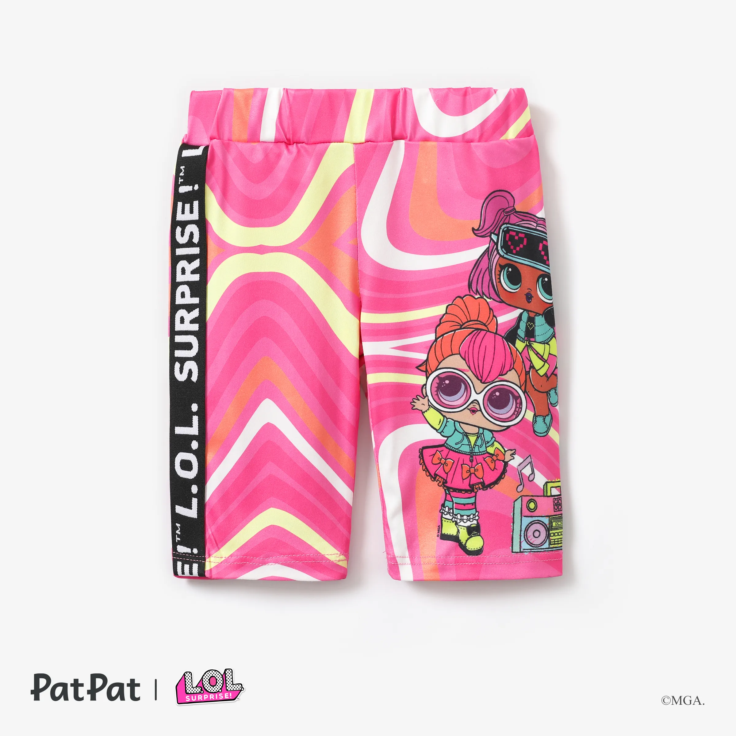 L.O.L. SURPRISE! 1pc Kid Girl Character Print Glossy Sporty Leggings  Multi-color