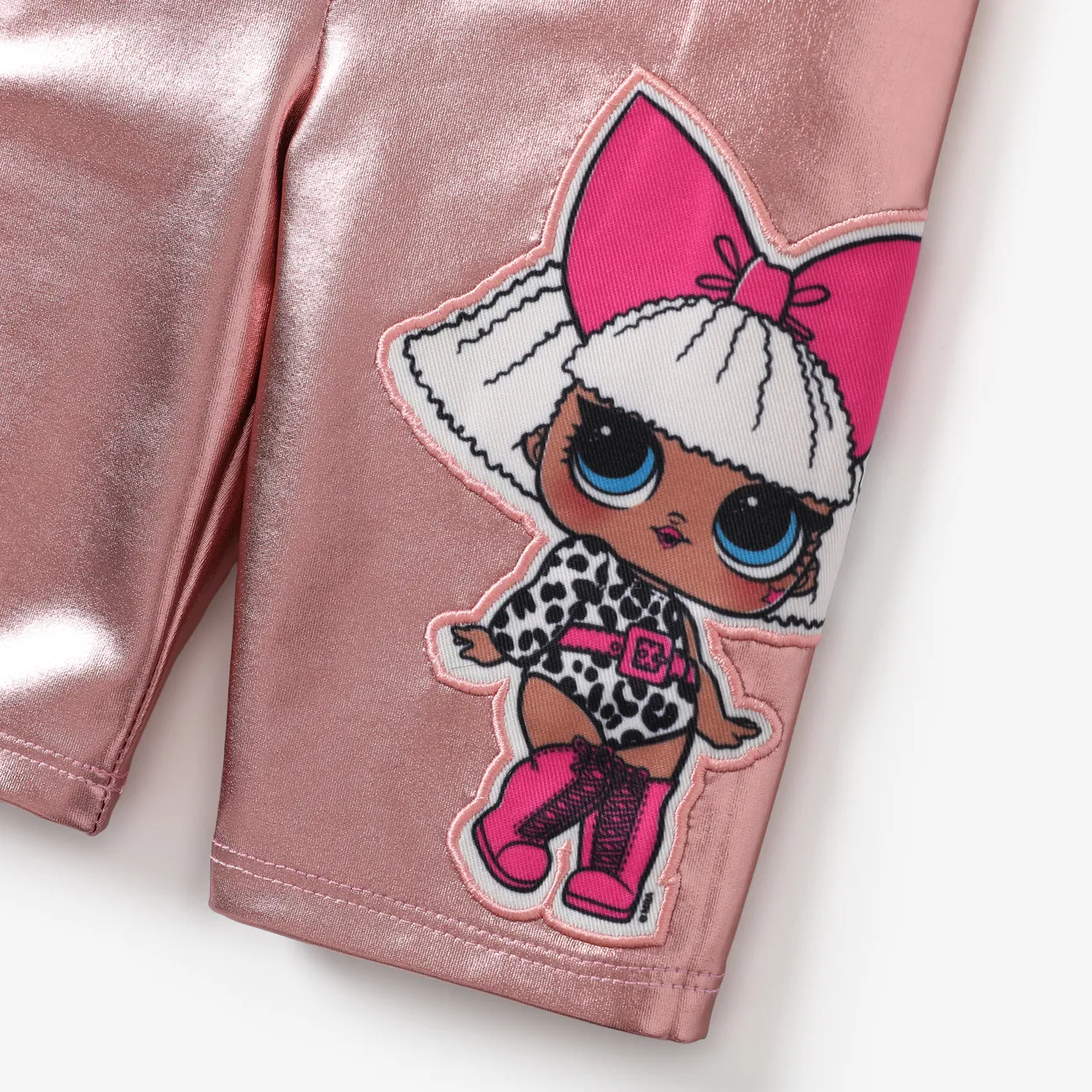 L.O.L. SURPRISE! 1pc Kid Girl Character Print Glossy Sporty Leggings  Pink big image 1