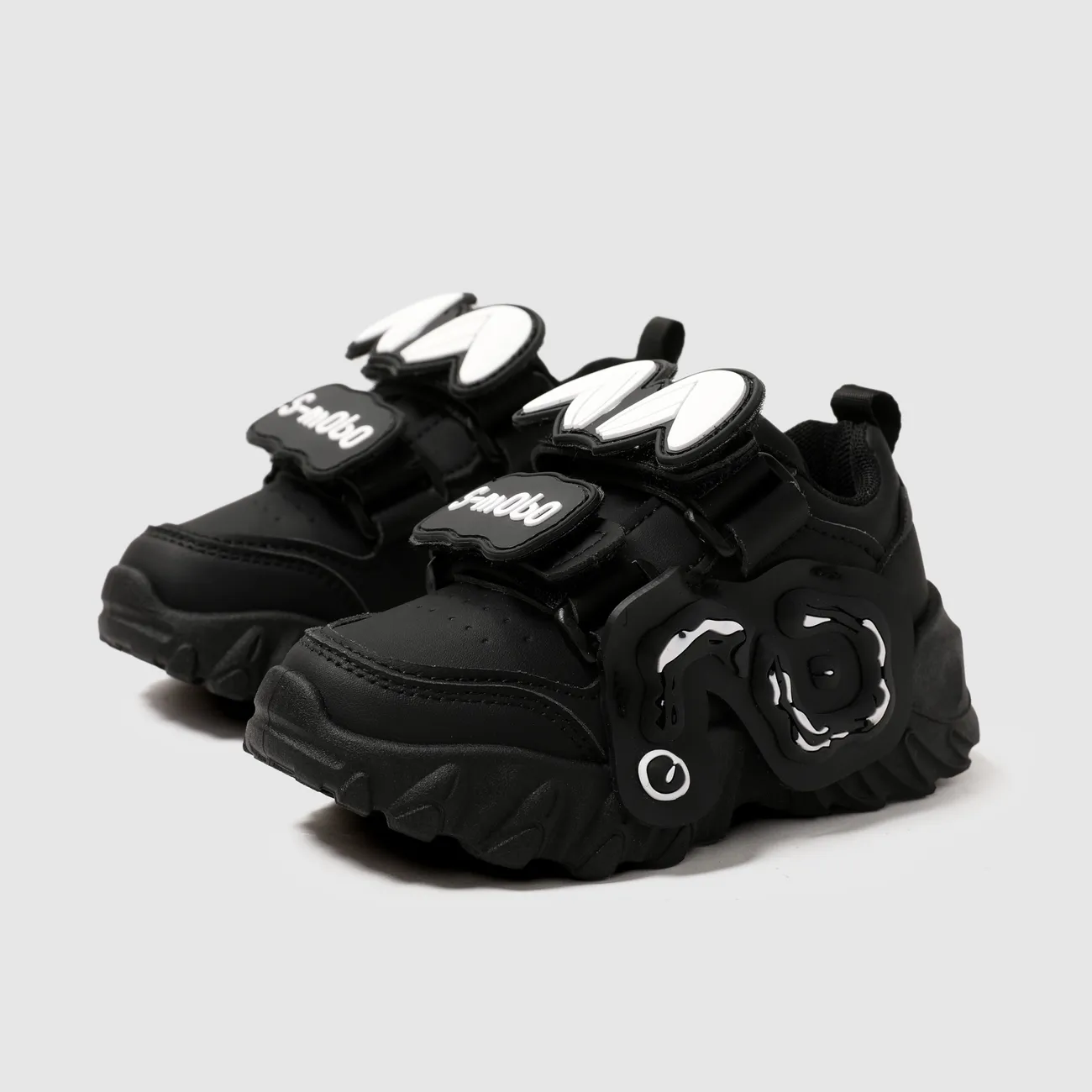 Kids Girl/Boy Childlike Hyper-Tactile 3D Rabbit Pattern Sports Shoes Black big image 1