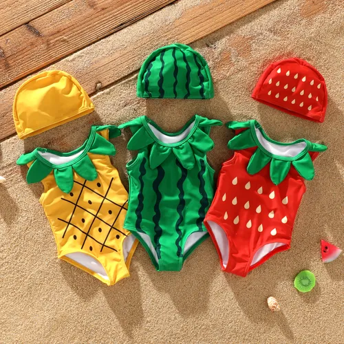 Baby Girl's 2pcs Hyper-Tactile Solid Color Swimsuit