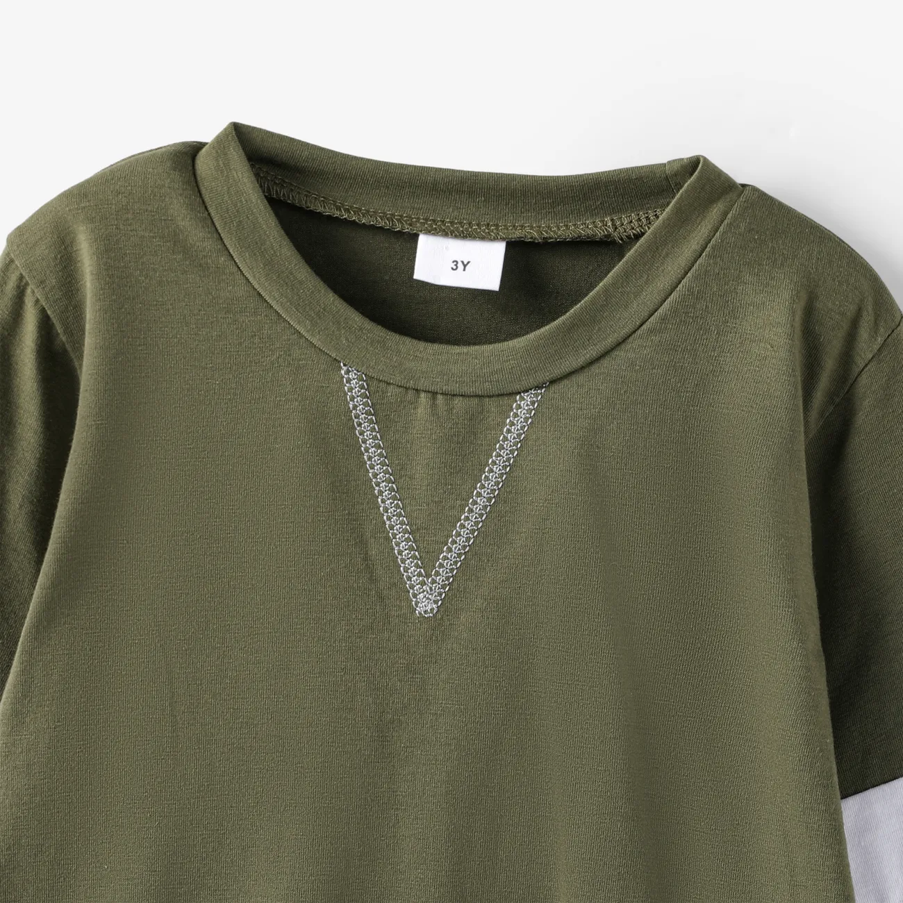2 Stück Kleinkinder Jungen Stoffnähte Basics Sweatshirt-Sets Armeegrün big image 1