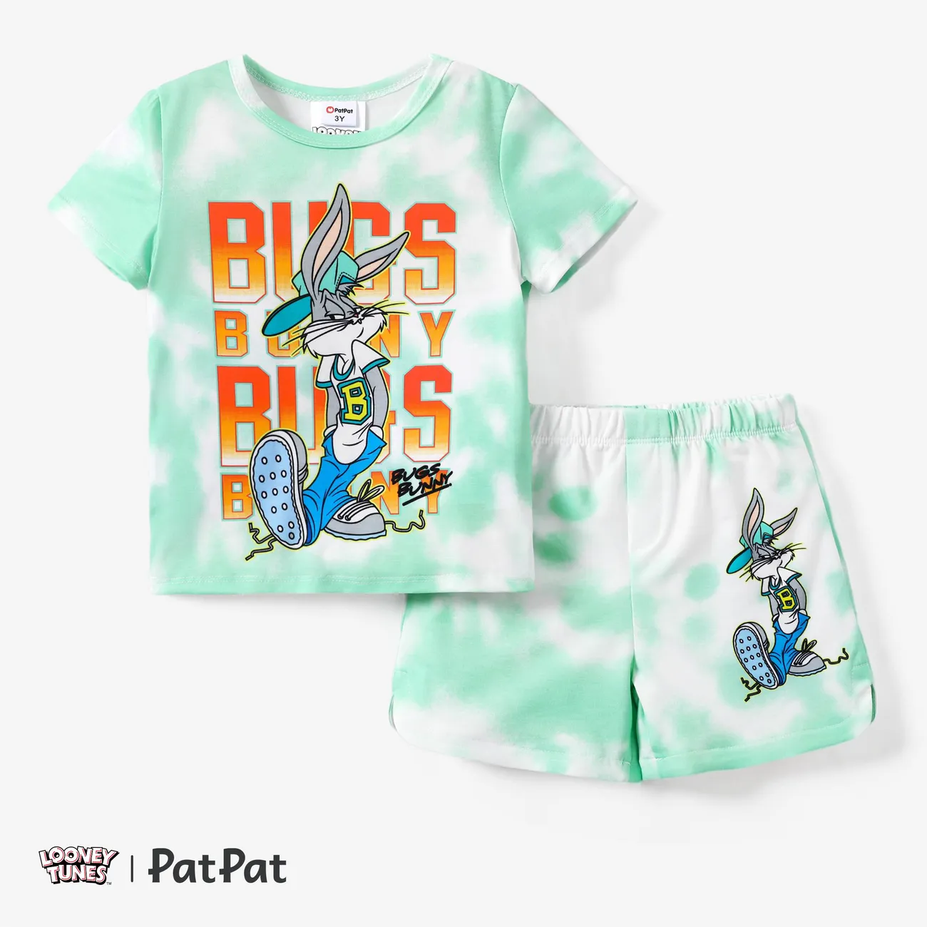 Looney Tunes 2pcs Toddler/Kid Boy/Girl Tyedyed Casual Sets
 Green big image 1