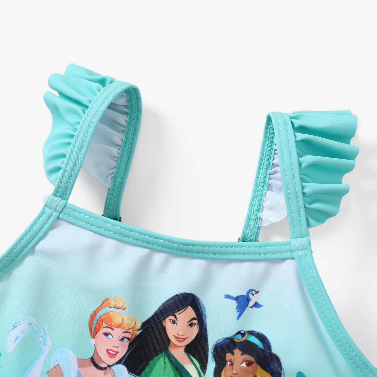 Disney Princess Toddler Girl Ariel Merimaid Gradient print Mesh Stiching Swimming suit BlueGreen big image 1