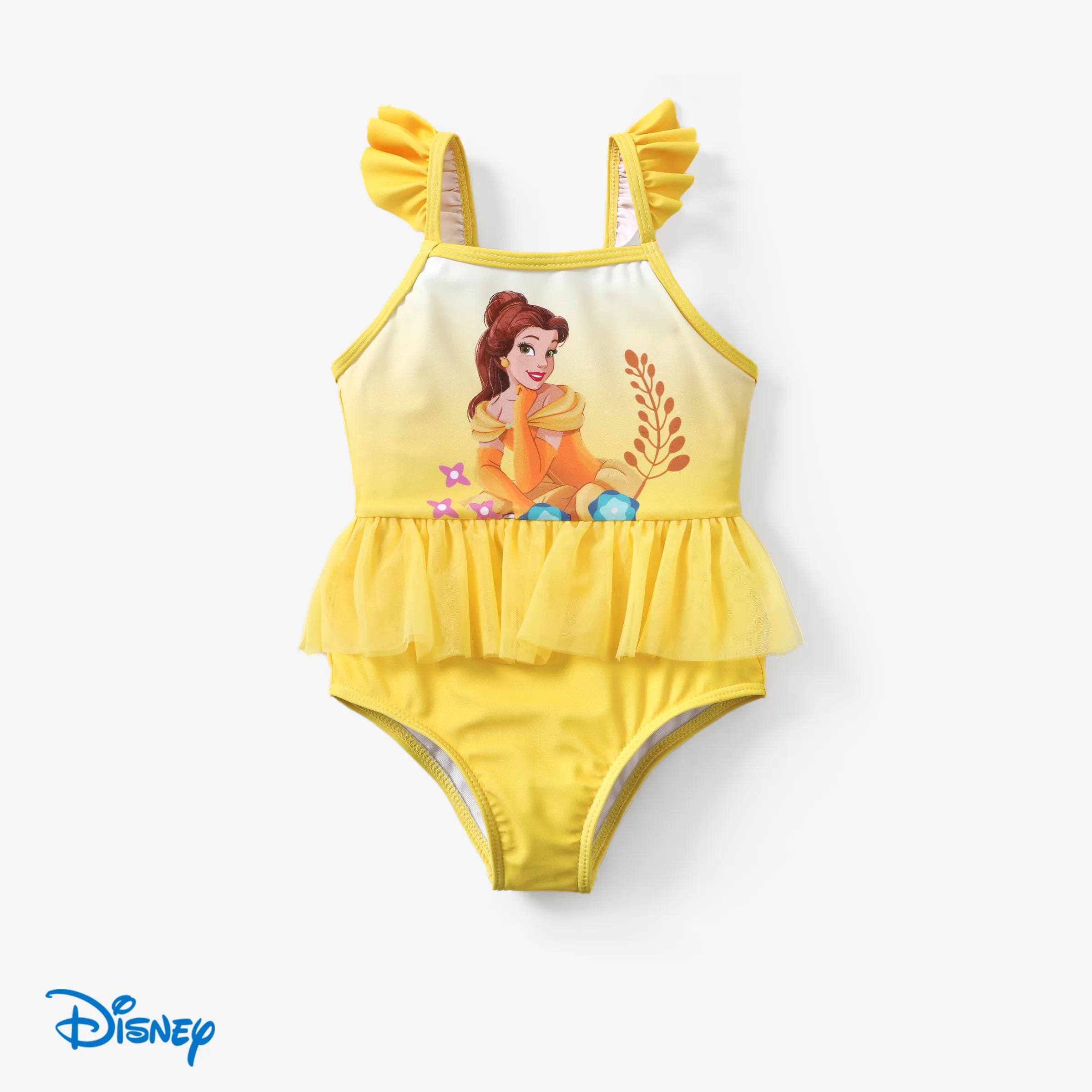 

Disney Princess Toddler Girl Ariel Merimaid Gradient print Mesh Stiching Swimming suit