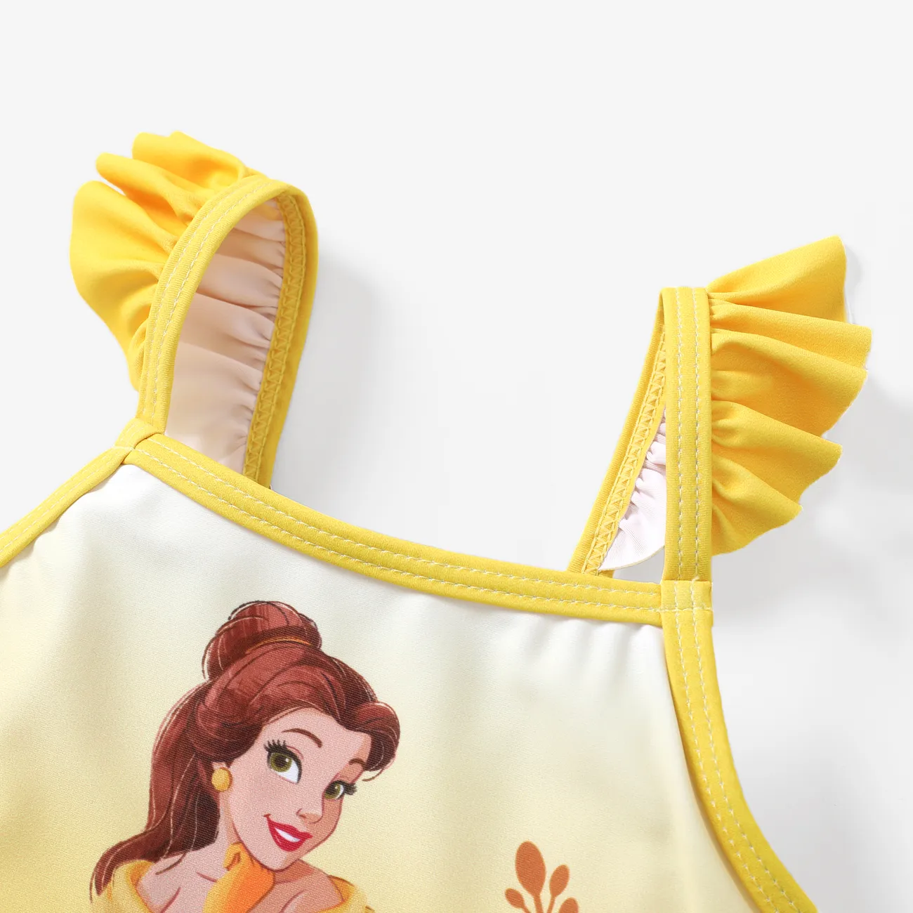 Disney Princess Toddler Girl Ariel Merimaid Gradient print Mesh Stiching Swimming suit Yellow big image 1
