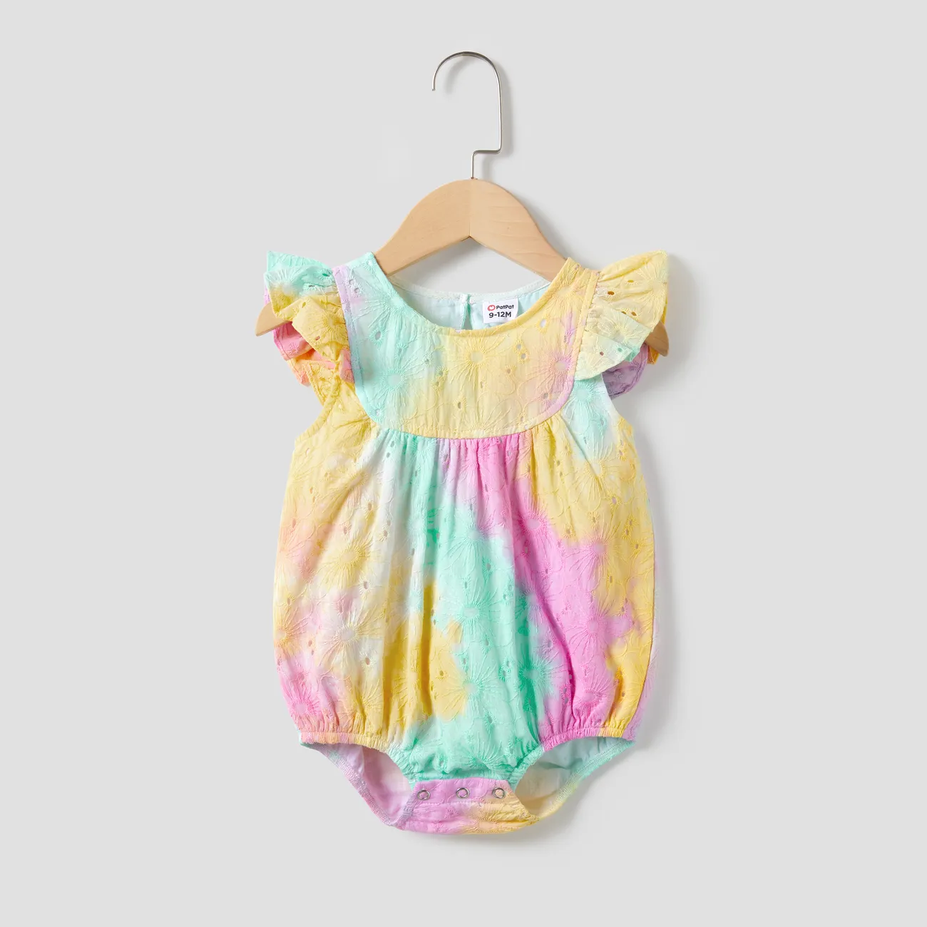 Mommy and Me Tie-Dyed Embroidered Cotton Dress with Hidden Snap Colorful big image 1