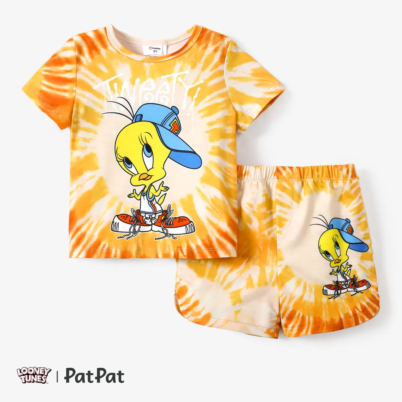 Looney Tunes 2pcs Toddler/Kid Boy/Girl Tyedyed Casual Sets
 Yellow big image 1