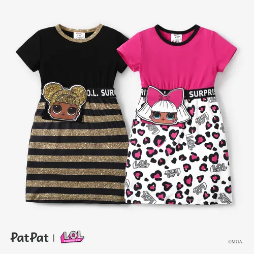 LOL Surprise 1pc Toddler/Kids Girls Character Print Striped/ Leopard Dress
