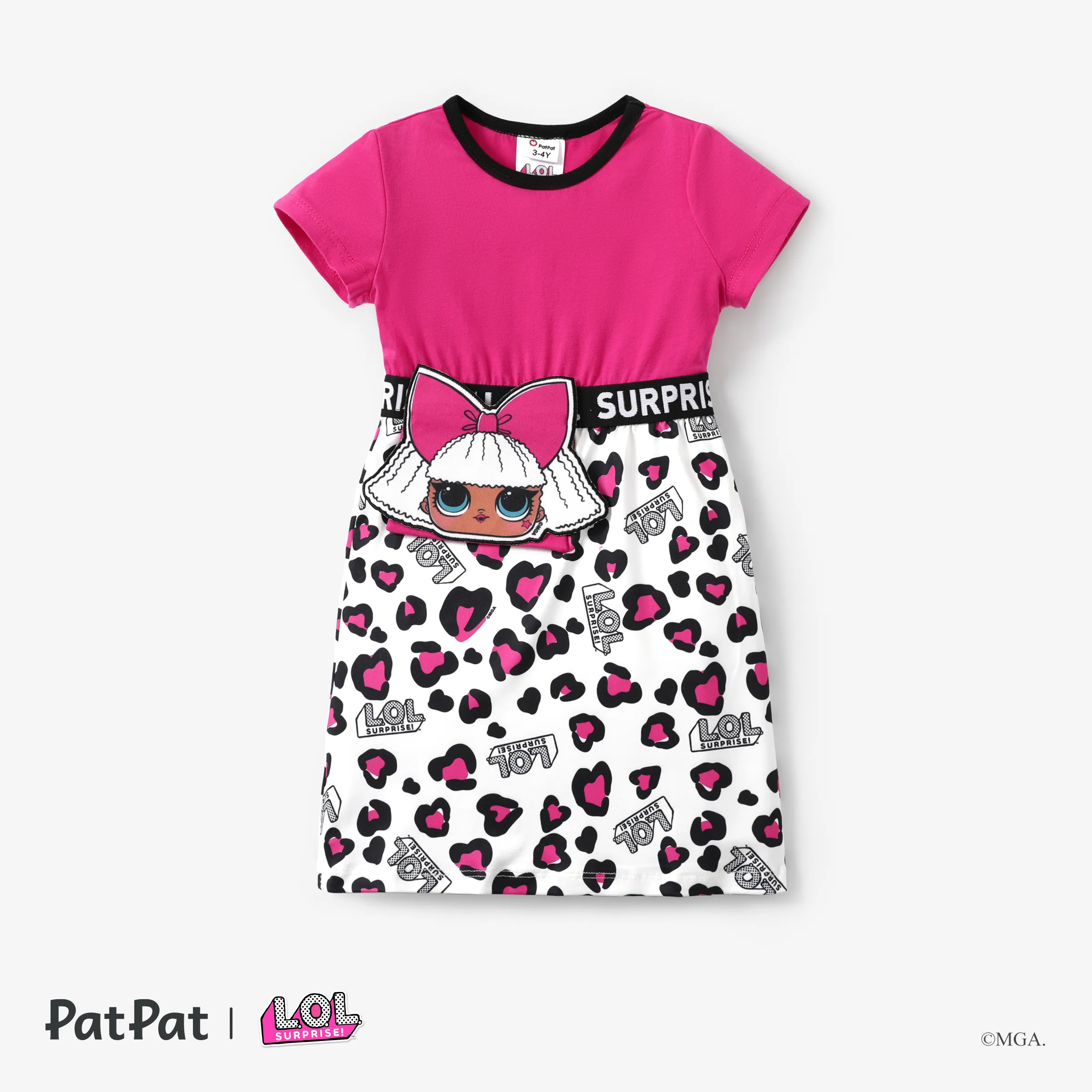 LOL Surprise 1pc Toddler/Kids Girls Character Print Striped/ Leopard Dress