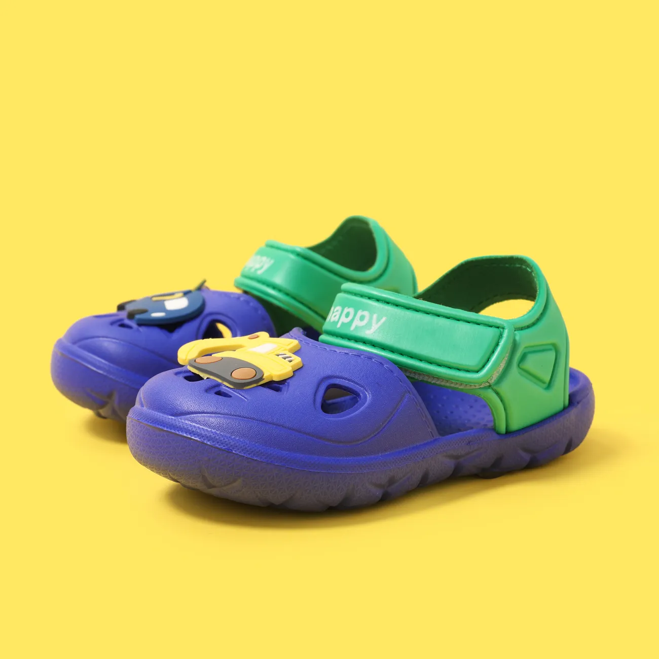 兒童魔術貼車孔沙灘鞋 - 男女皆宜的幼兒休閒 EVA 寶藍色 big image 1