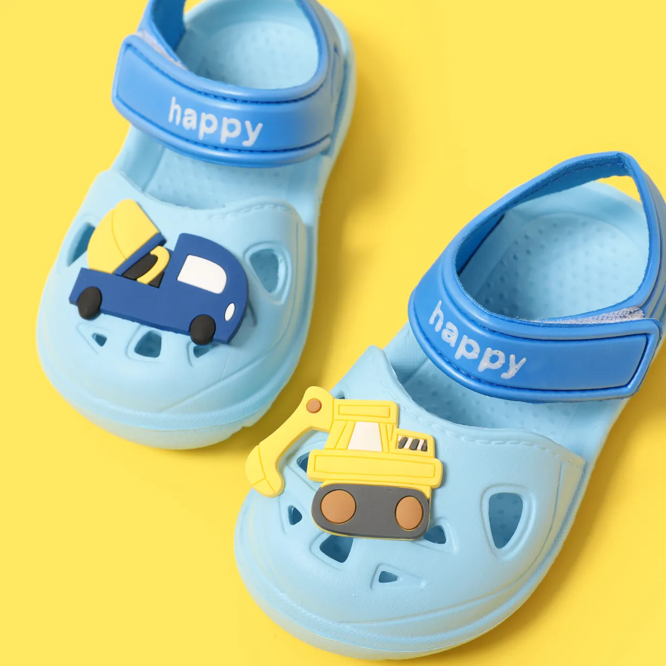 Kids Velcro Vehicle Hole Beach Shoes - Unisex Toddler Casual EVA Blue big image 1