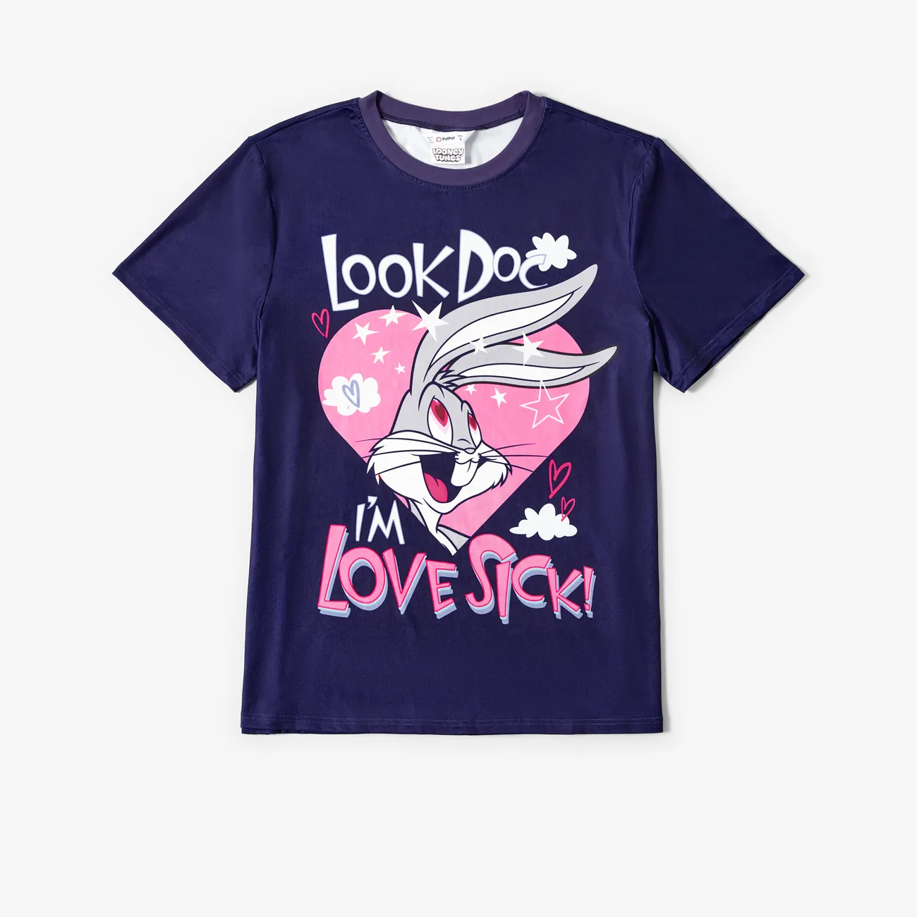 Looney Tunes Family Matching Valentine's Day 1pc Heart Floral print Tshirt or Drawstring Dress Multi-color big image 1