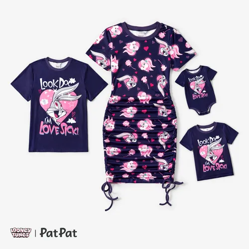 Looney Tunes Family Matching Valentine's Day 1pc Heart Floral print Tshirt or Drawstring Dress