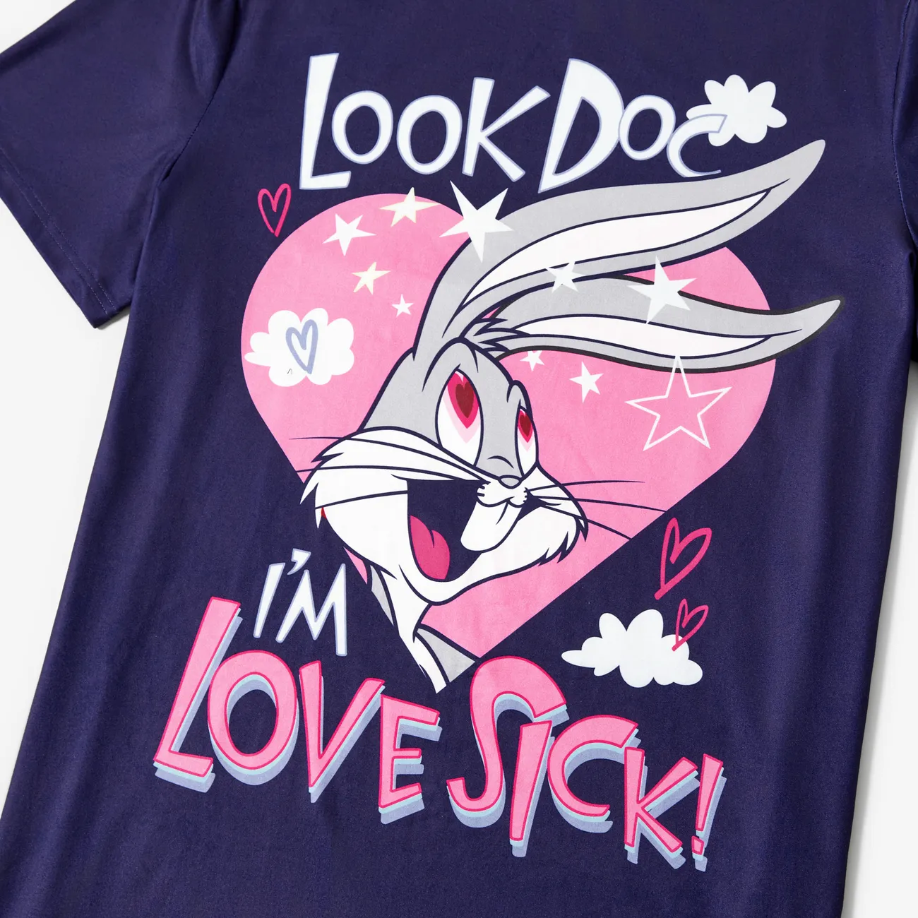 Looney Tunes Family Matching Valentine's Day 1pc Heart Floral print Tshirt or Drawstring Dress Multi-color big image 1