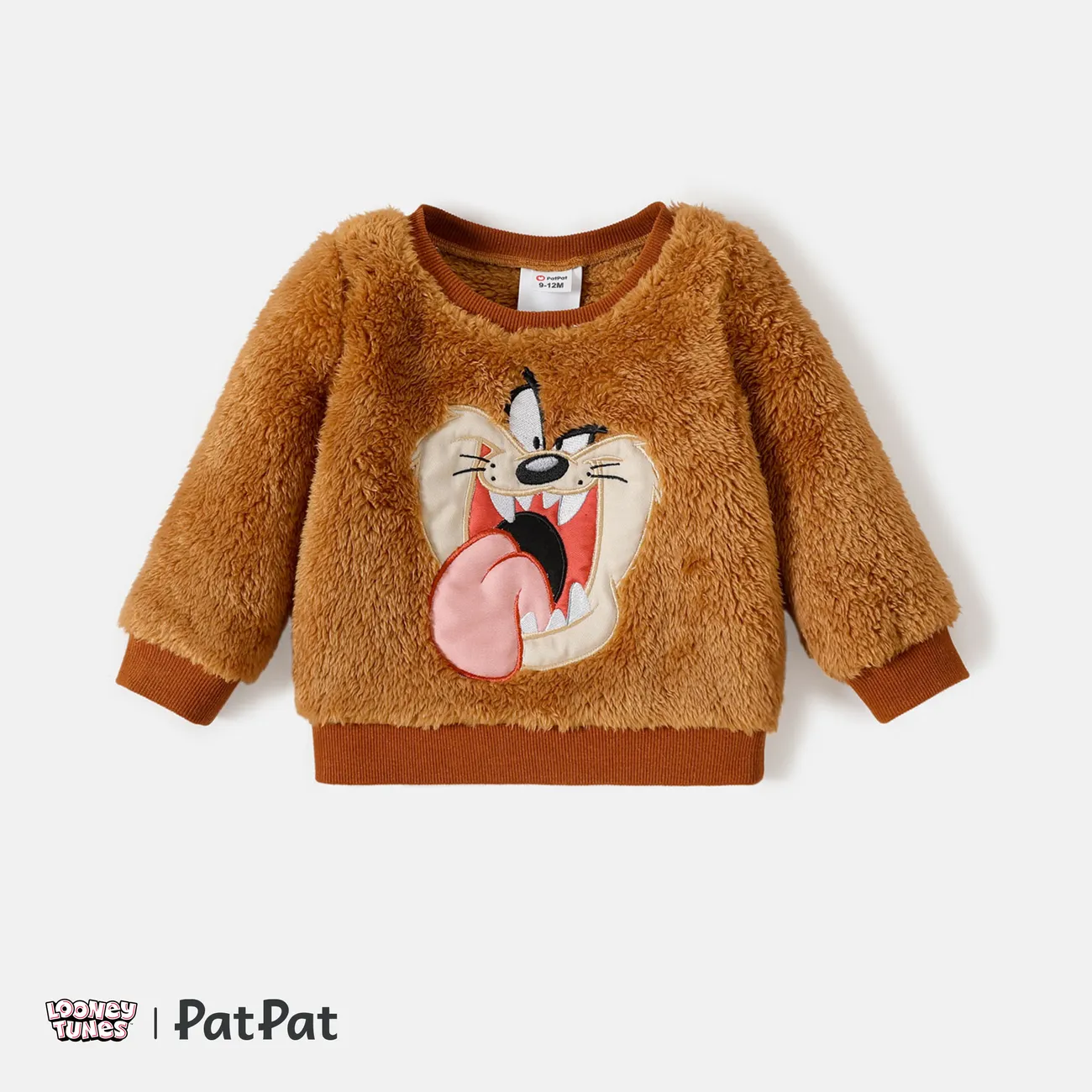 Looney Tunes Baby Boy/Girl Cartoon Animal Embroidered Long-sleeve Thermal Fuzzy Pullover