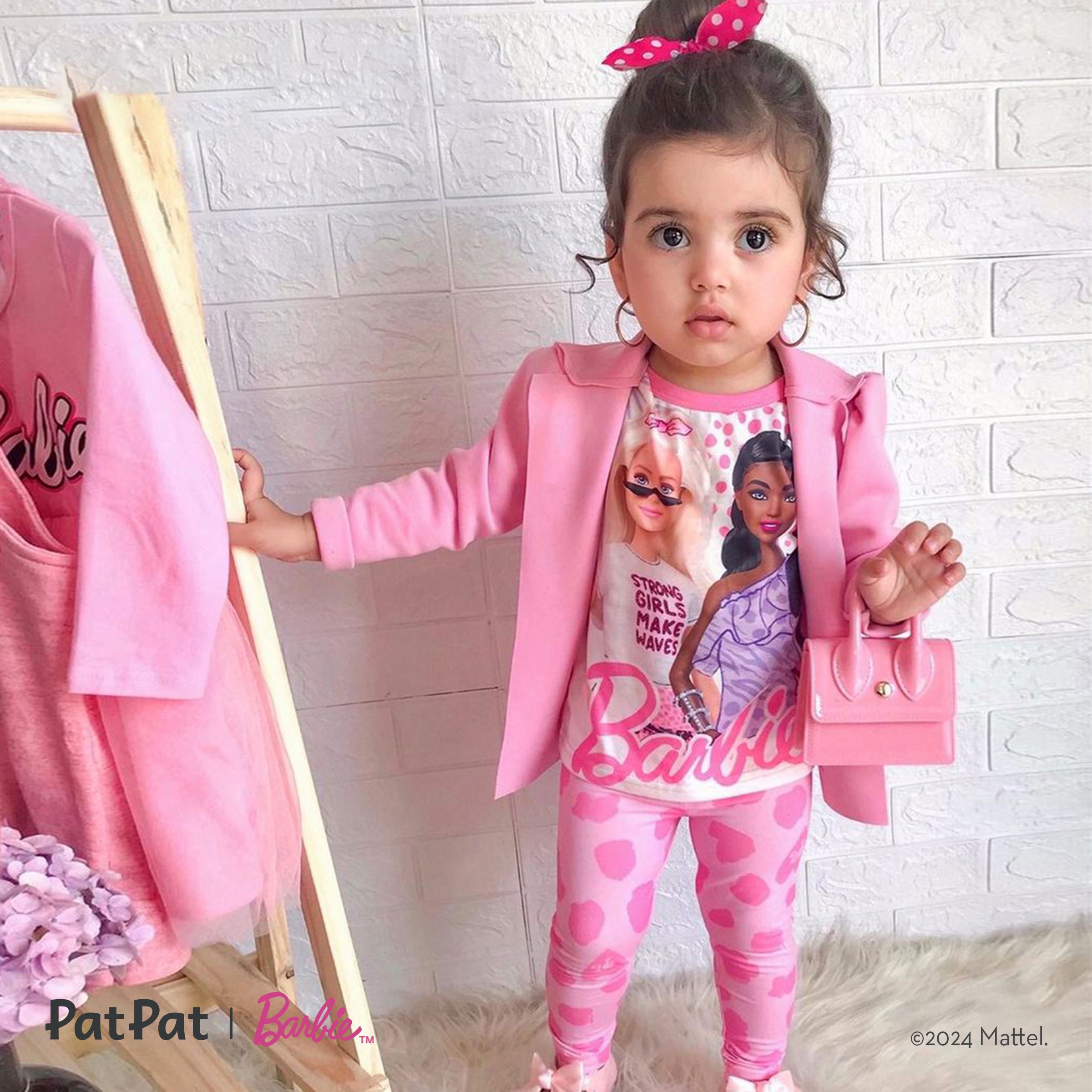 Barbie 2pcs Toddler Girl Character Print Long-sleeve Tee And Allover Print Leggings Set