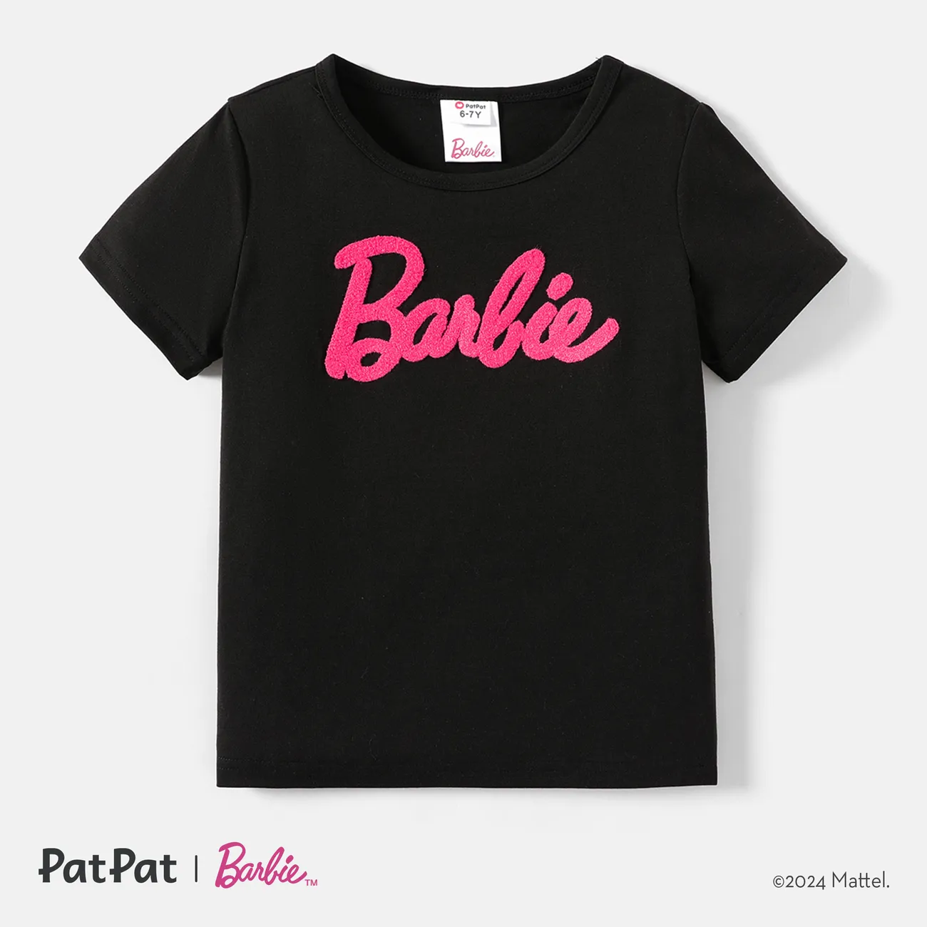 Barbie Toddler/Kid Girl Letter Embroidered Short-sleeve Cotton Tee