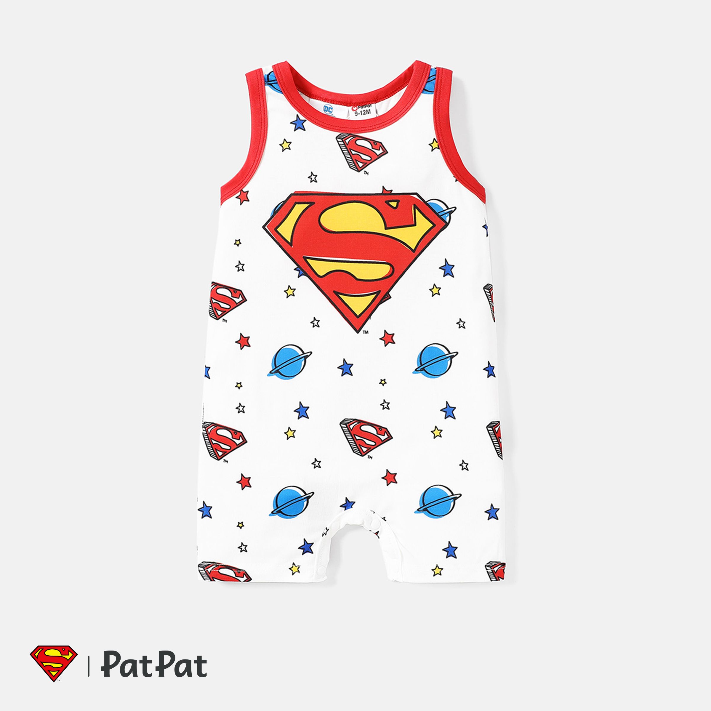 Justice League Baby Boy Allover Print Tank Romper