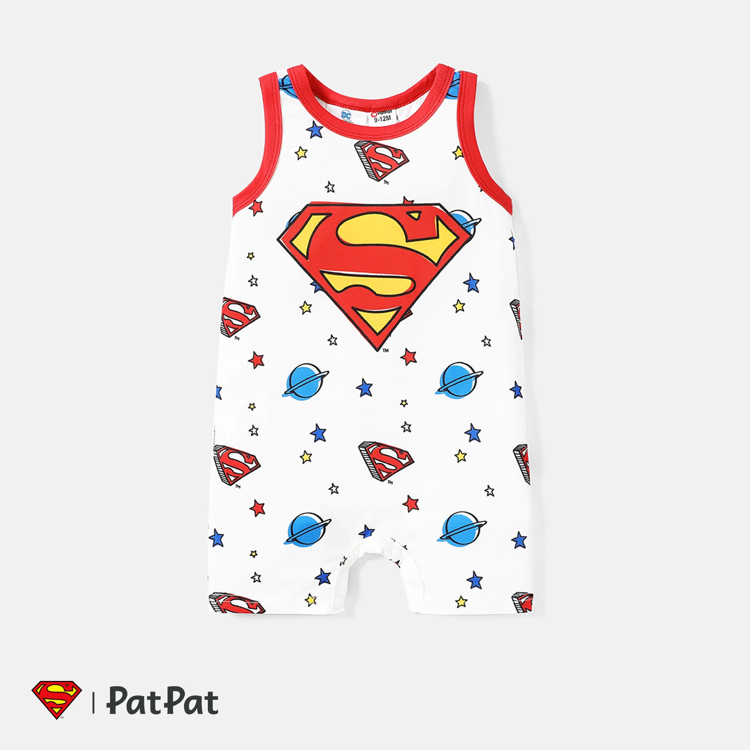 DC Super Friends 1pc Baby/Toddler/Kids Boys Tee /Tank Jumpsuit / Bodysuit  REDWHITE