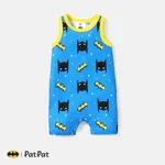 Justice League Baby Boy Allover Print Tank Romper Blue