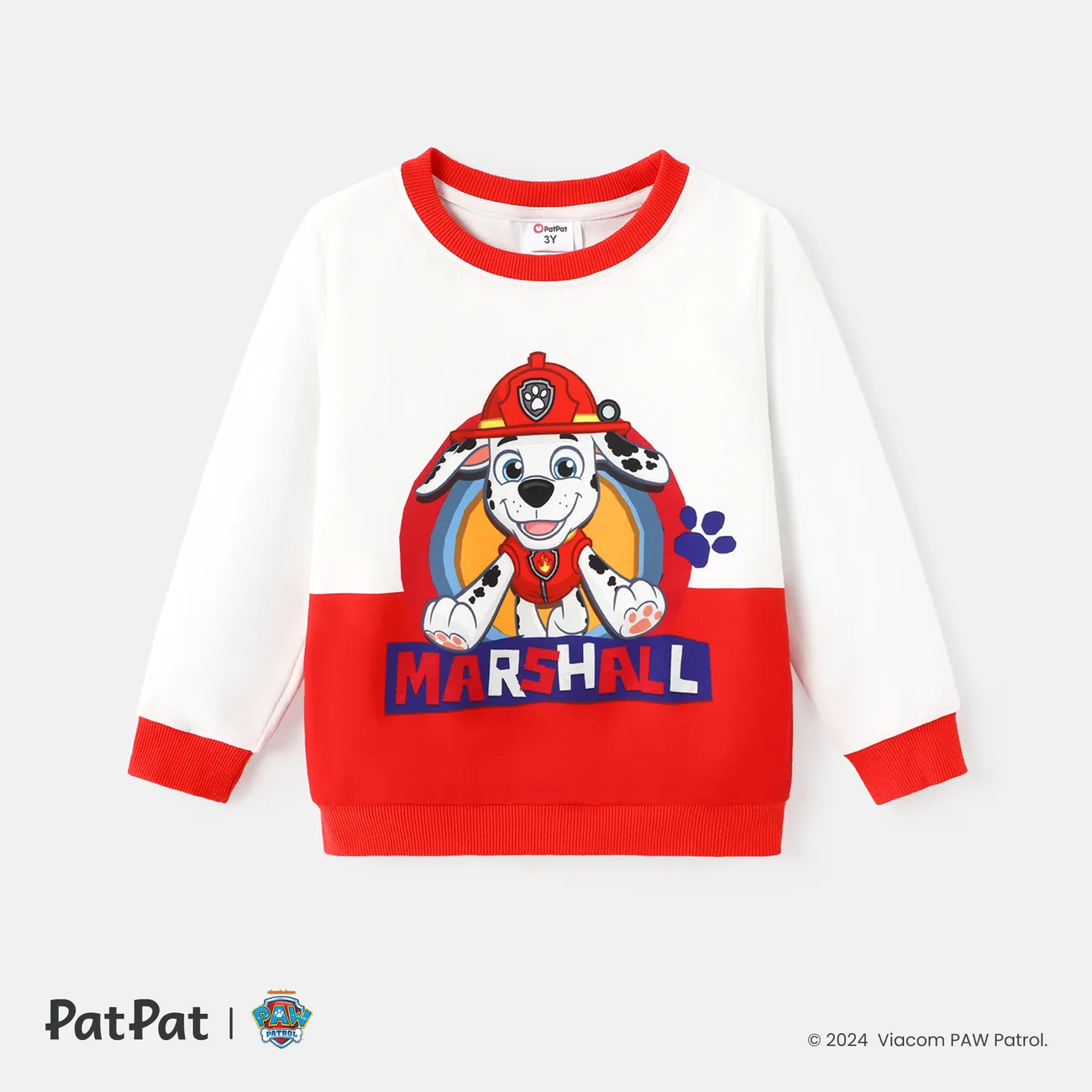 PAW Patrol Toddler Girl/Boy Colorblock Character Print Long-sleeve Tee REDWHITE big image 1