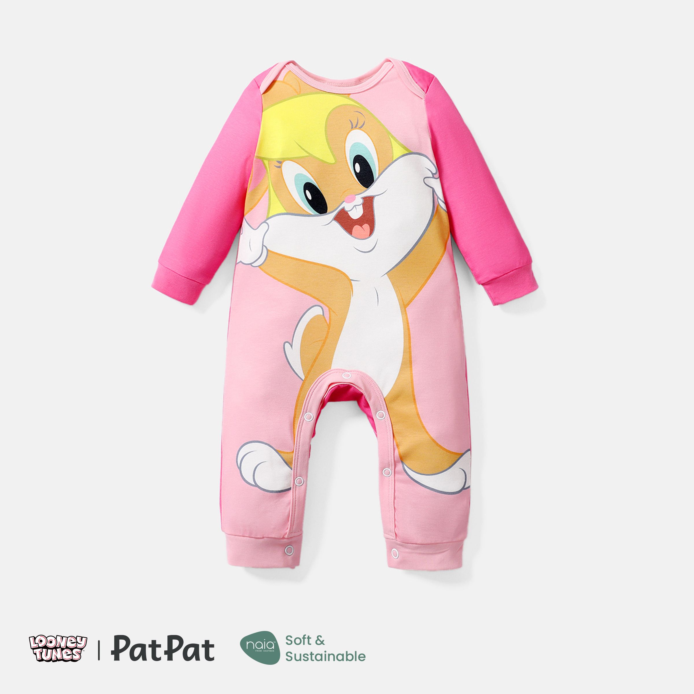

Looney Tunes Baby Boy/Girl Cartoon Animal Print Long-sleeve Naia™ Jumpsuit
