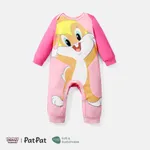 Looney Tunes Baby Boy/Girl Cartoon Animal Print Long-sleeve Naia™ Jumpsuit Pink