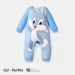 Looney Tunes Baby Boy/Girl Cartoon Animal Print Long-sleeve Naia™ Jumpsuit Blue