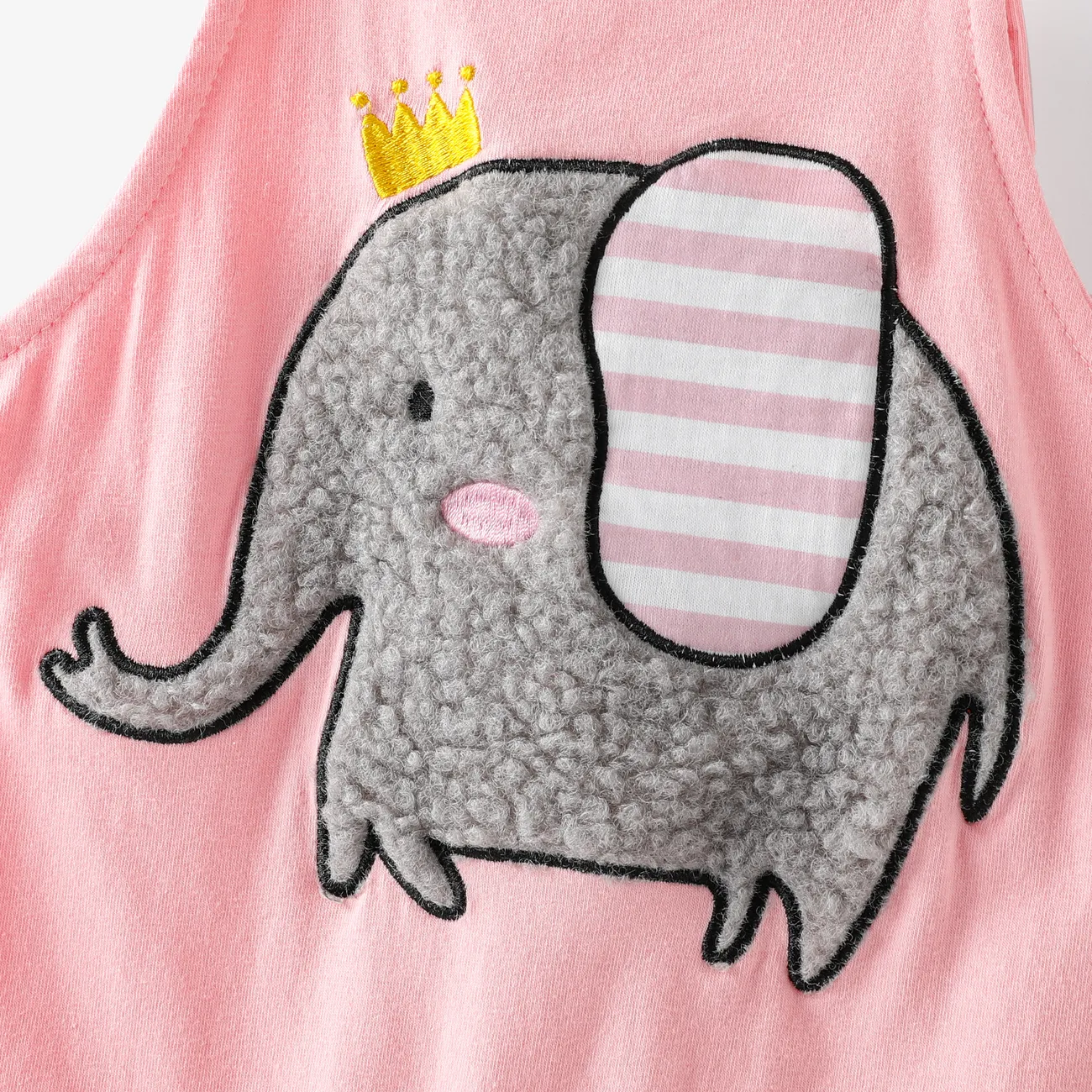3pcs Baby Girl Elephant Pattern Hyper-Tactile 3D Design Set Pink big image 1
