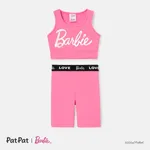 Barbie 2pcs Toddler/Kid Girl Cotton Tank Top and Shorts Set Roseo