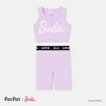 Barbie 2pcs Toddler/Kid Girl Cotton Tank Top and Shorts Set Light Purple