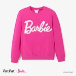 Barbie Mommy and Me Letter Embroidered Long-sleeve Cotton Sweatshirt Roseo