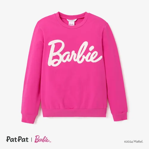 Barbie Mommy and Me Letter Embroidered Long-sleeve Cotton Sweatshirt