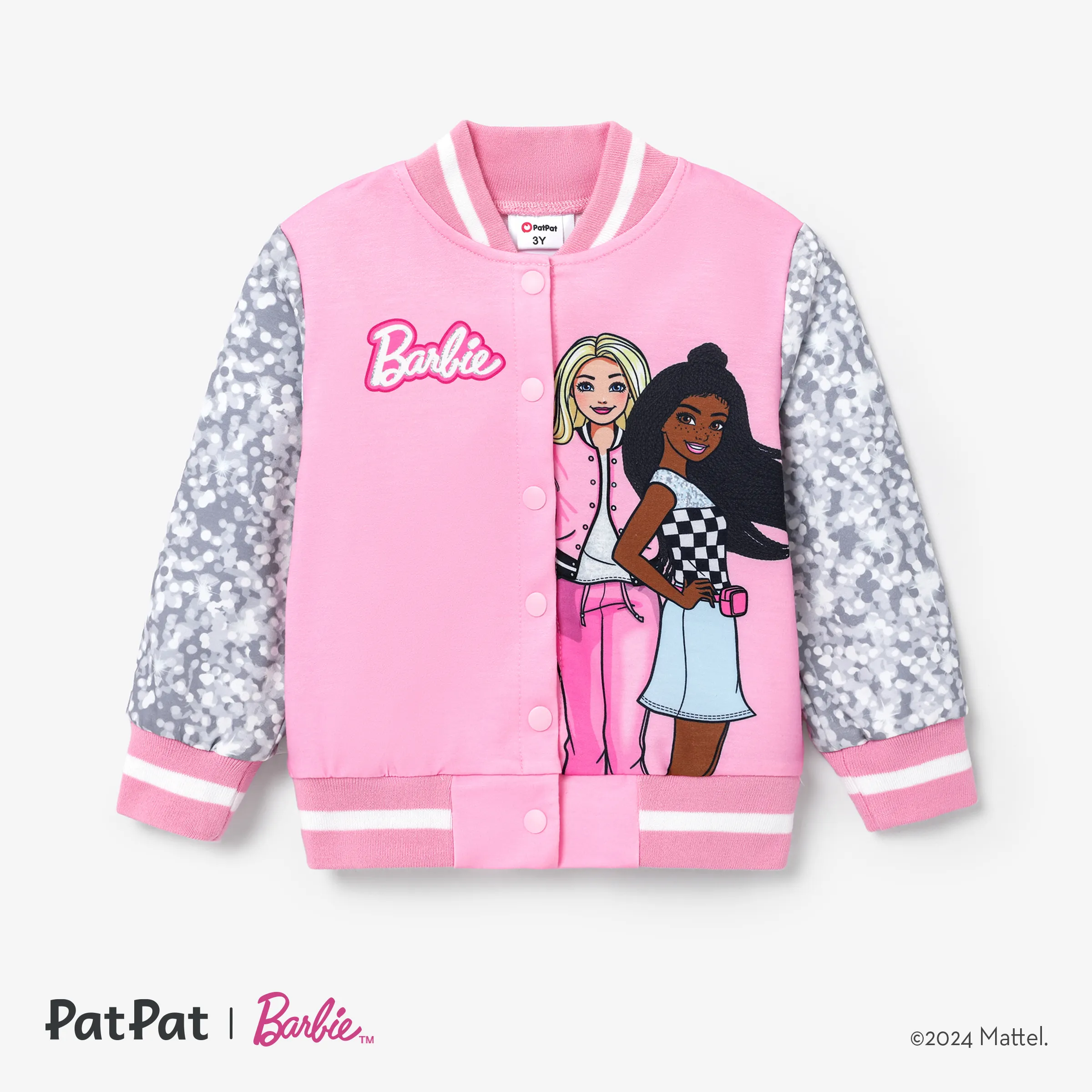 Barbie Bambin/enfant Fille Naia™ Blouson Aviateur Colorblock Imprimé Lettre