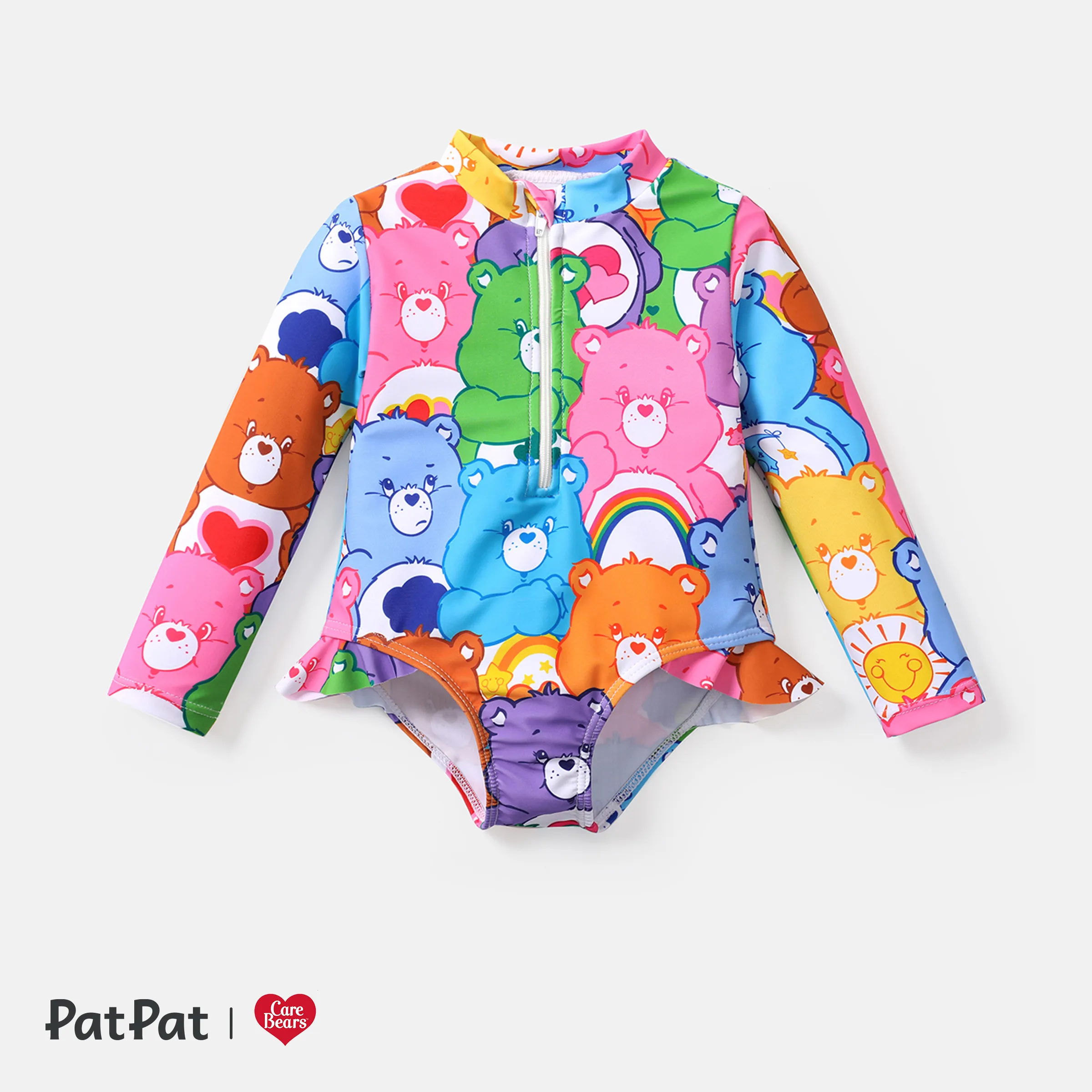 

Care Bears Baby/Toddler Girl Allover Bear Print Long-sleeve One-piece Swimsuit