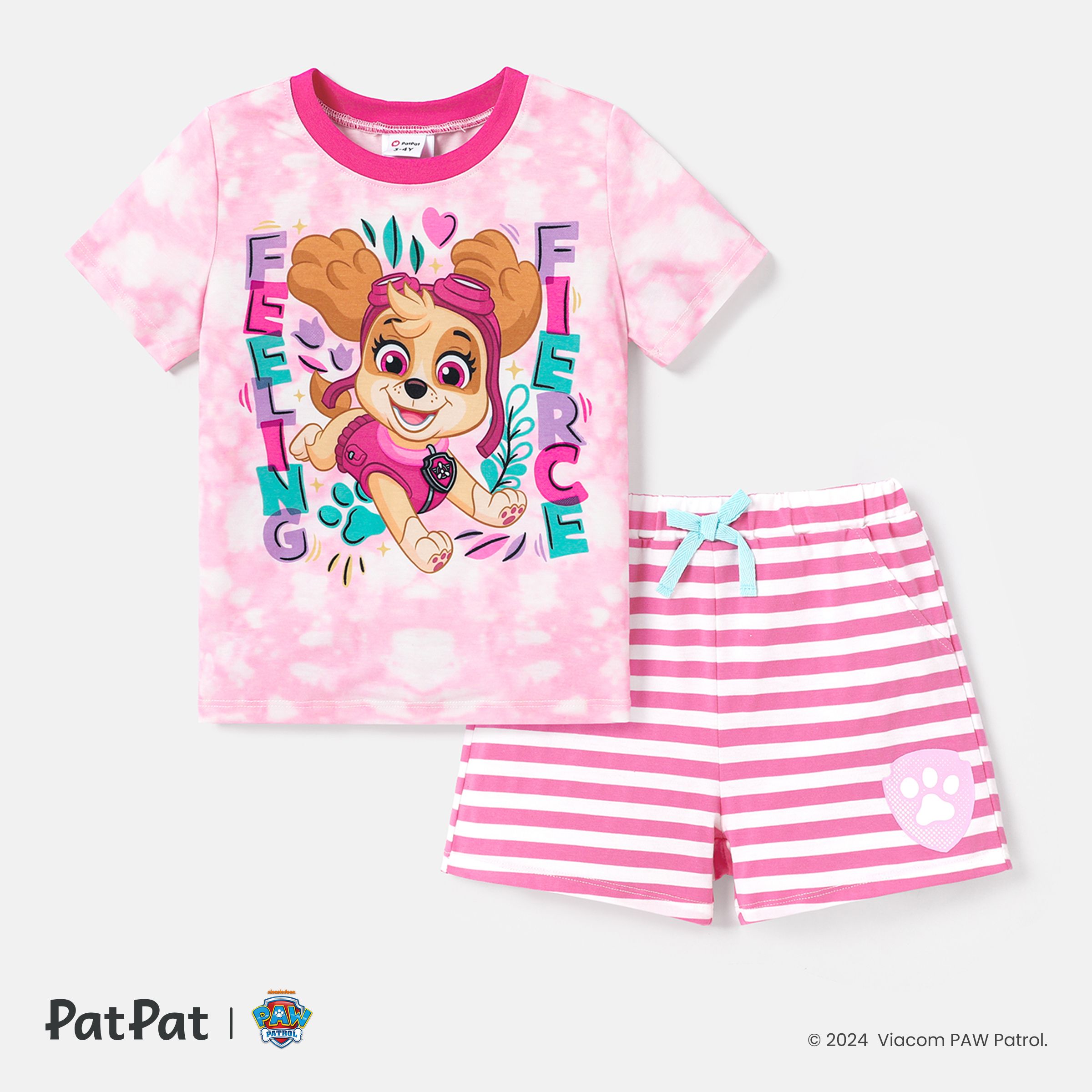 PAW Patrol Toddler Girl/Boy 2pcs Naiaâ¢ Tie Dye Short-sleeve Tee And Stripe Shorts Set