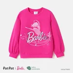 Barbie Kid Girl 2pcs Figure Letter Print Long-sleeve Top or Naia™ Dolphin Shorts Hot Pink