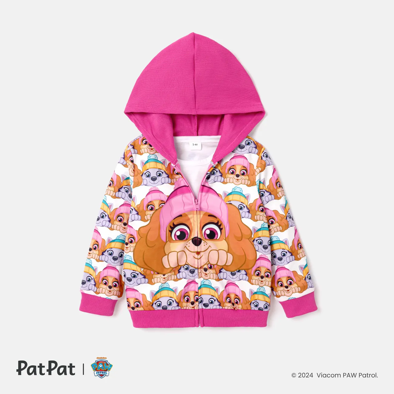 PAW Patrol Toddler Girl/Boy Character Print Zipper Design Hooded Jacket PINK-1 big image 1