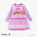PAW Patrol Toddler Girl Christmas Character Print Long-sleeve Dress Purple