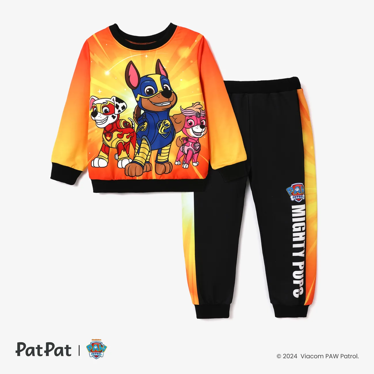 Paw Patrol Toddler Boy Character Print Round Neck Sweatshirt or Pants Black big image 1