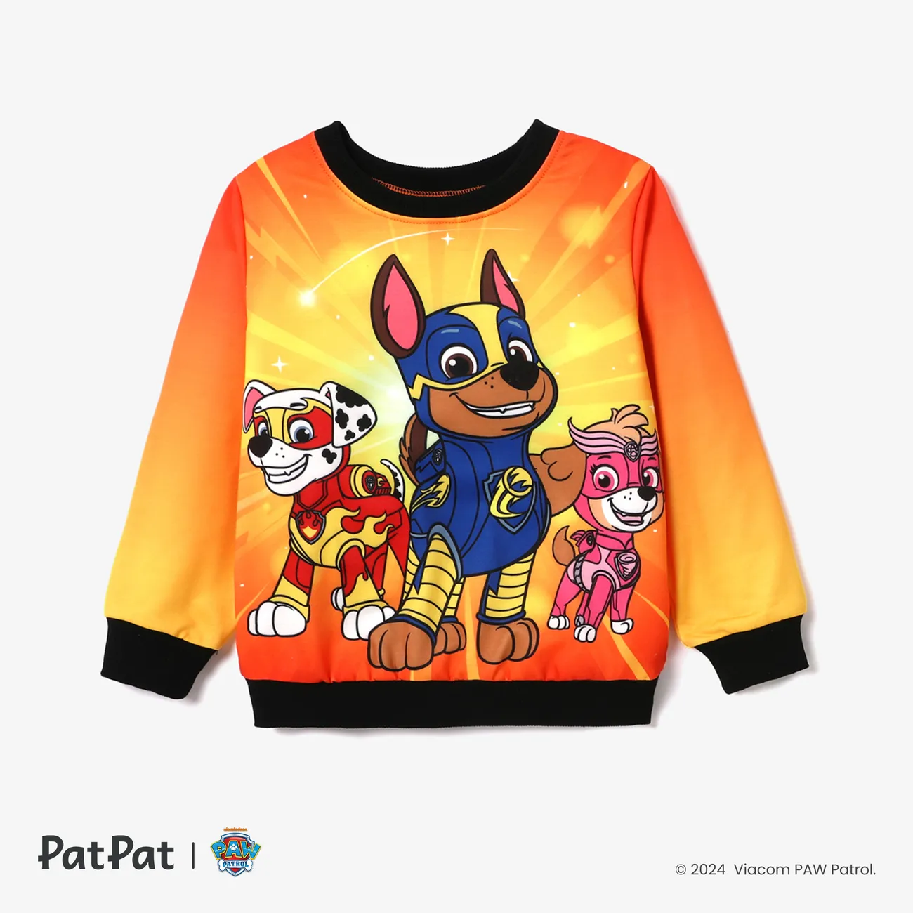 Paw Patrol Toddler Boy Character Print Round Neck Sweatshirt or Pants Orangeyellow big image 1