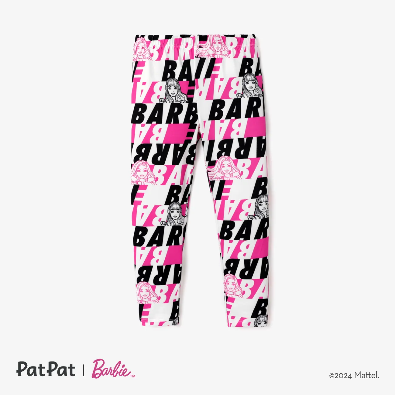 Barbie Toddler/Kid Girl Letter Pattern Leggings Pink big image 1