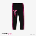 Barbie Menina Entrançado Bonito Leggings/Slim-fit/Bootcut Preto