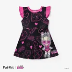 L.O.L. SURPRISE! Toddler Girl Graphic Print Little Flying Sleeve Dress Black
