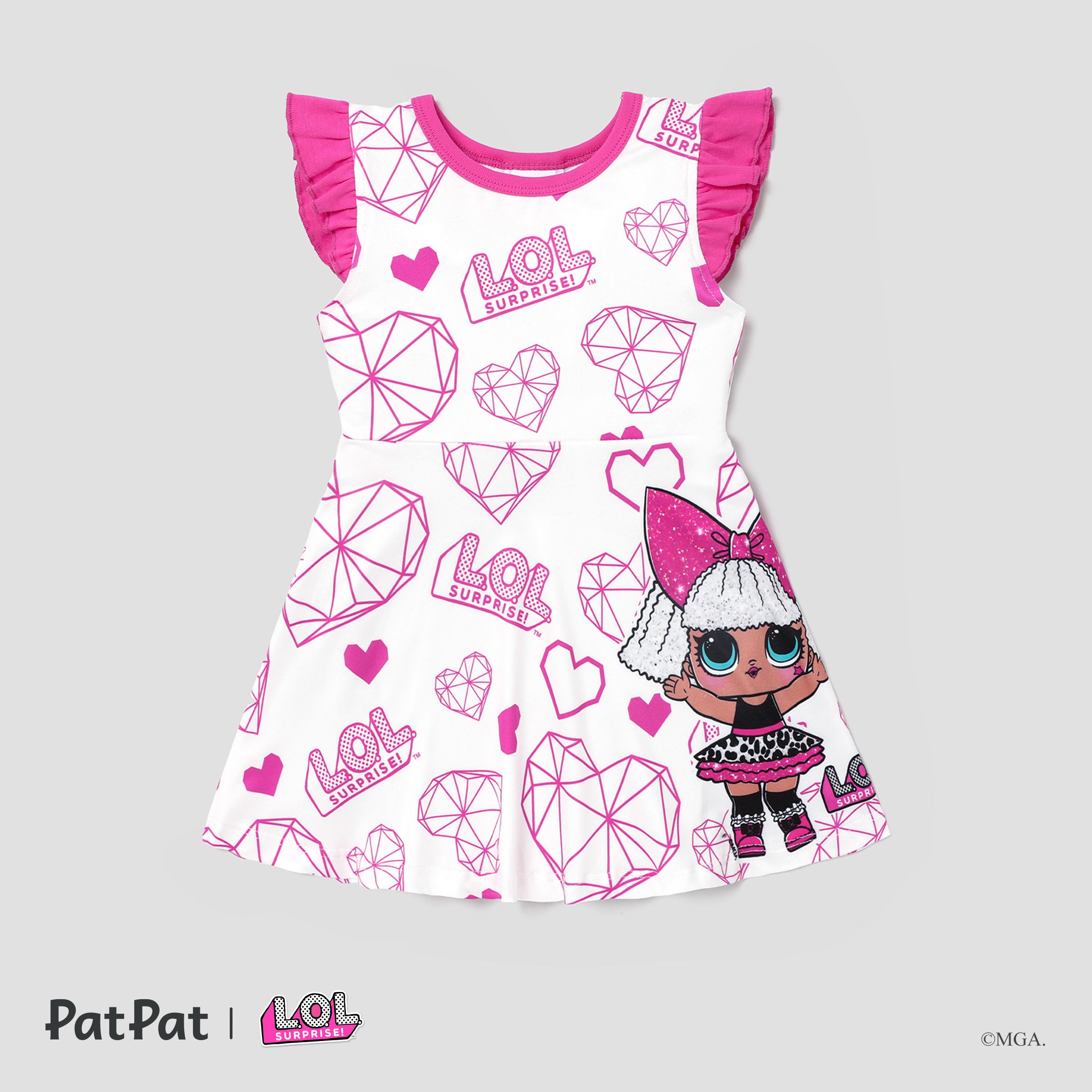 L.O.L. SURPRISE! Toddler Girl Graphic Print Little Flying Sleeve Dress